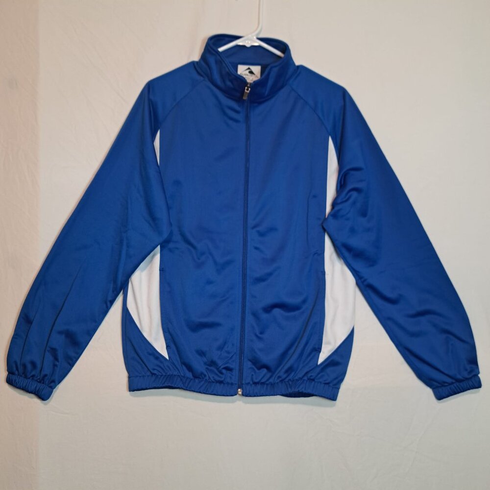 Mens "AUGUSTA SPORTSWEAR" brushed tricot‎ Blue full zip jacket sz Small NWT